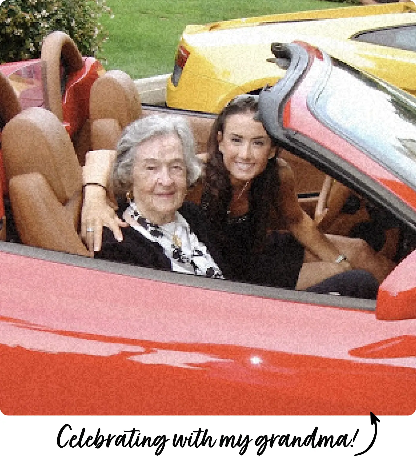 kim in car with grandma